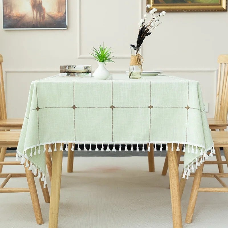 Bluejw Selling Solid Color Fabric Tablecloth Linen Plain Tablecloth Nordic Modern Coffee Table Tablecloth - Image 1